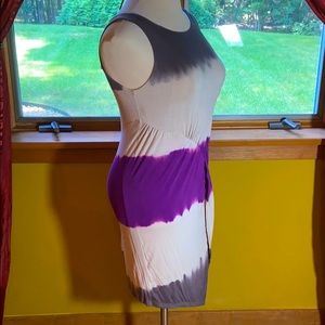 NWT’s Sloan Tie-Dye Purple & Grey Tank Dress Sz M